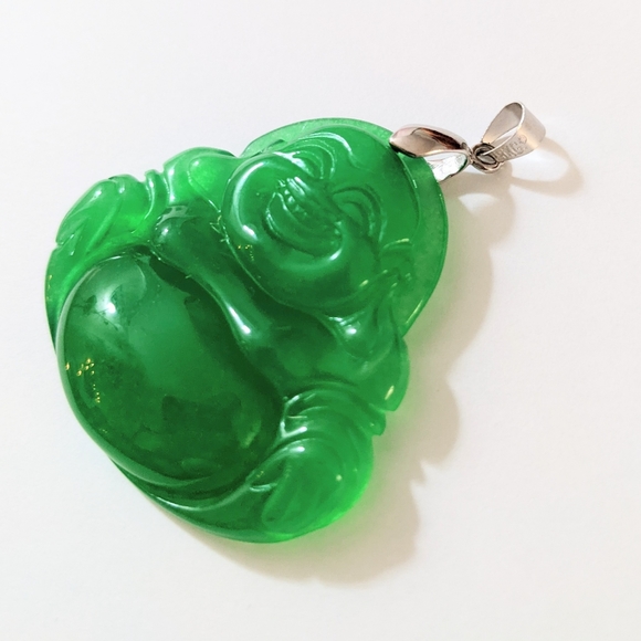 Jade Buddha Pendant - 2" - Picture 3 of 4